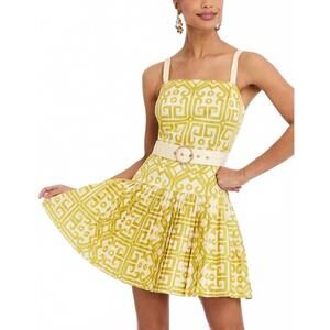 NEW MESTIZA NEW YORK virginie mini dress in watercolor yellow